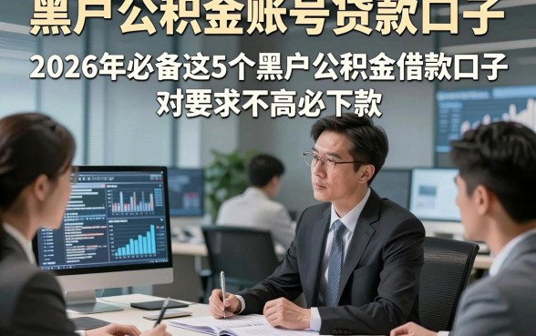 黑户公积金账号贷款口子，2026年必备这5个黑户公积金借款口子对要求不高必下款