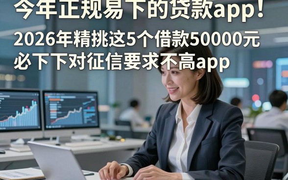 今年正规易下的贷款app！2026年精挑这5个借款50000元必下对征信要求不高app
