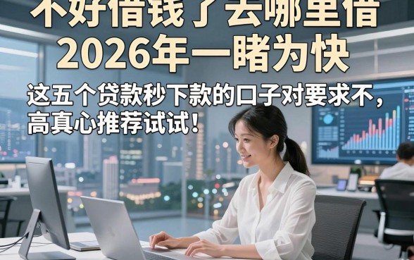 不好借钱了去哪里借2026年一睹为快，这五个贷款秒下款的口子对要求不高真心推荐试试