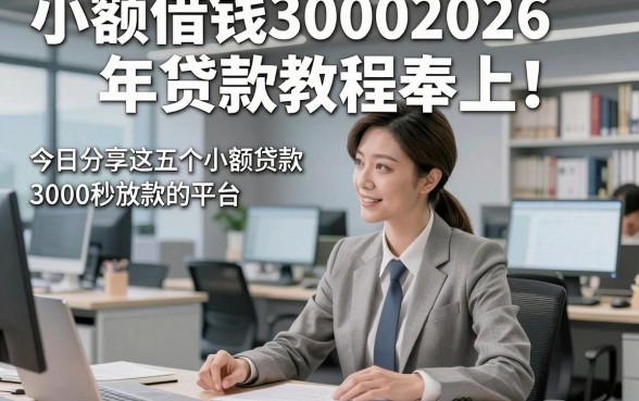 小额借钱30002026年贷款教程奉上！今日分享这五个小额贷款3000秒放款的平台