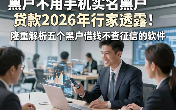 黑户不用手机实名黑户贷款2026年行家透露！隆重解析五个黑户借钱不查征信的软件