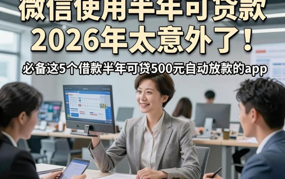 微信使用半年可贷款2026年太意外了！必备这5个借款半年可贷500元自动放款的app