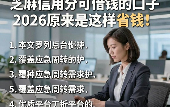 芝麻信用分可借钱的口子2026原来是这样省钱！本文罗列5种覆盖应急周转需求的优质平台