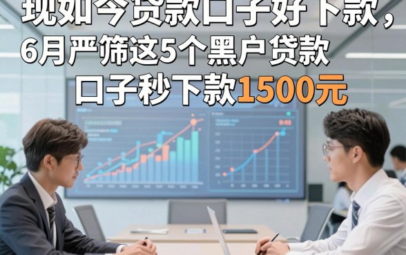 现如今贷款口子好下款，6月严筛这5个黑户贷款口子秒下款1500元