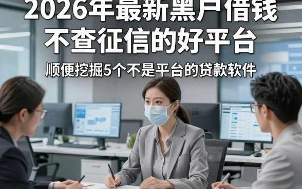 2026年最新黑户借钱不查征信的好平台，顺便挖掘5个不是平台的贷款软件