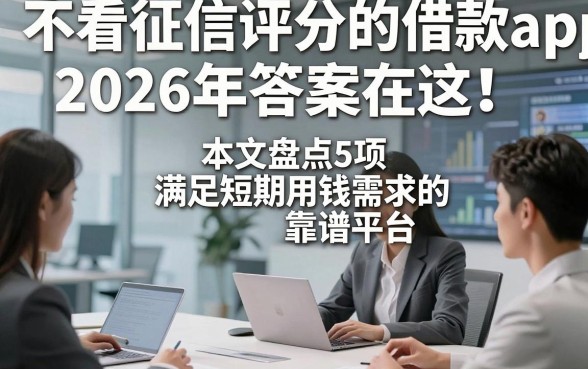 不看征信评分的借款app2026年答案在这！本文盘点5项满足短期用钱需求的靠谱平台