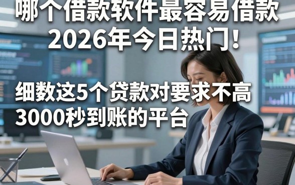 哪个借款软件最容易借款2026年今日热门！细数这5个贷款对要求不高3000秒到账的平台