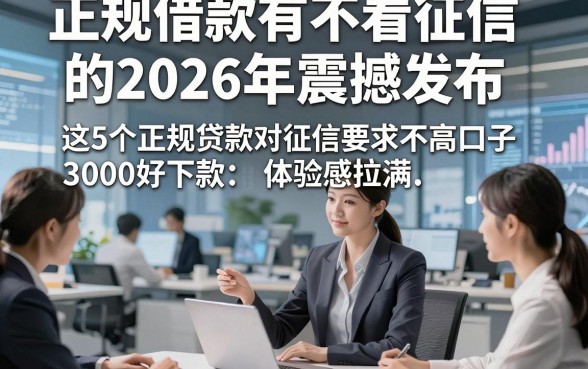 正规借款有不看征信的2026年震撼发布，这5个正规贷款对征信要求不高口子3000好下款体验感拉满