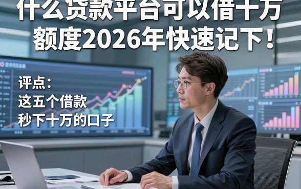 什么贷款平台可以借十万额度2026年快速记下！评点这五个借款秒下十万的口子