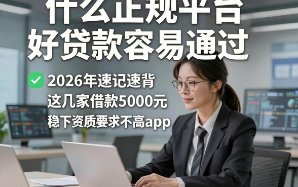 什么正规平台好贷款容易通过，2026年速记速背这几家借款5000元稳下对资质要求不高app
