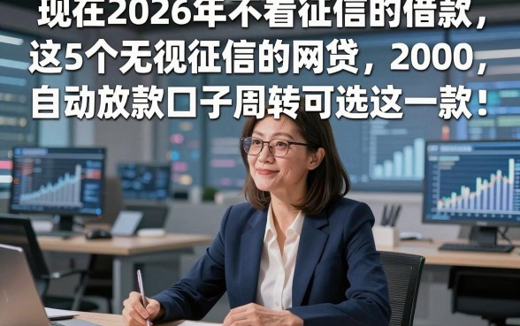 现在2026年不看征信的借款，这5个无视征信的网贷2000自动放款口子周转可选这一款