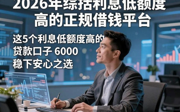2026年综括利息低额度高的正规借钱平台，这5个利息低额度高的贷款口子6000稳下安心之选