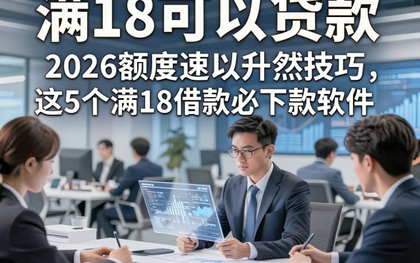 满18可以贷款,当然可以，2026额度速升技巧这5个满18借款必下款软件