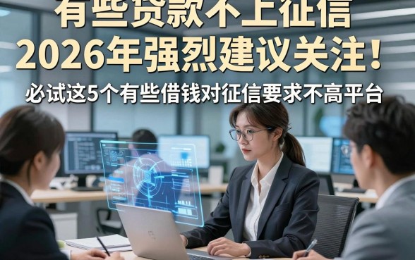 有些贷款不上征信2026年强烈建议关注！必试这5个有些借钱对征信要求不高平台