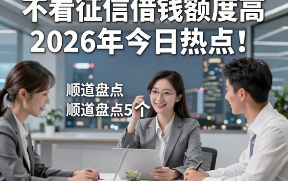 不看征信借钱额度高2026年今日热点！顺道盘点5个借款额度高对征信要求不高口子