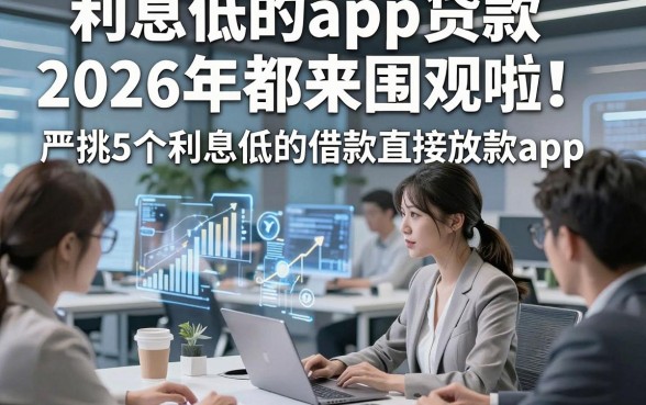利息低的app贷款2026年都来围观啦！严挑5个利息低的借款直接放款app