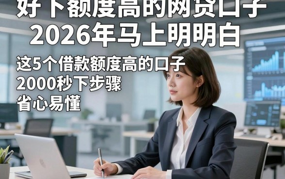 好下额度高的网贷口子2026年马上明白，这5个借款额度高的口子2000秒下步骤省心易懂