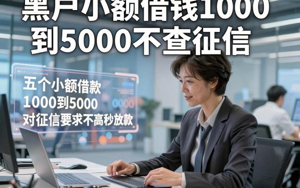 黑户小额借钱1000到5000不查征信，权威概括五个小额借款1000到5000对征信要求不高秒放款的口子