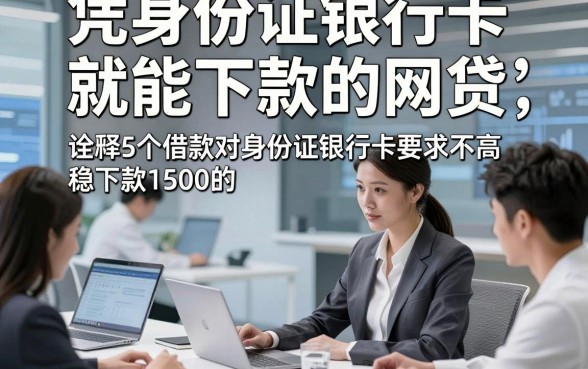 凭身份证银行卡就能下款的网贷，诠释5个借款对身份证银行卡要求不高稳下款1500的app
