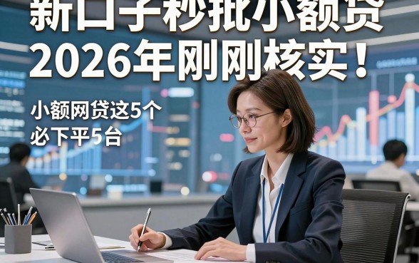 新口子秒批小额贷2026年刚刚核实！本篇陈列这5个小额网贷借钱必下平台