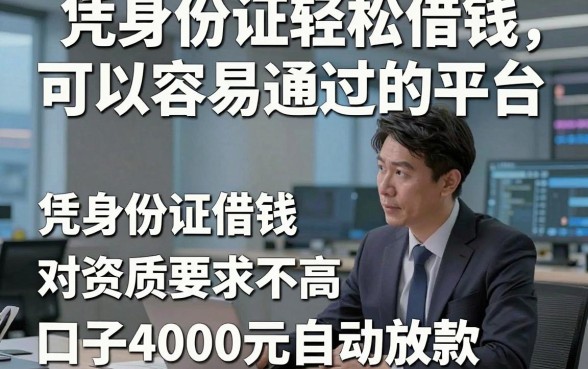 凭身份证轻松借钱可以容易通过的平台，探讨五个凭身份证借钱对资质要求不高口子4000元自动放款