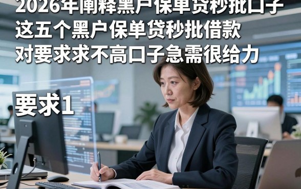 2026年阐释黑户保单贷秒批口子，这五个黑户保单贷秒批借款对要求不高口子急需很给力