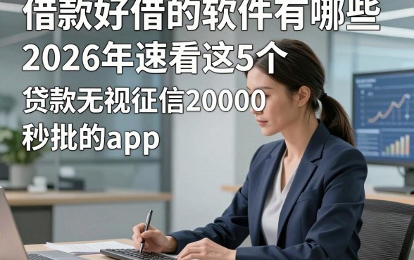 借款好借的软件有哪些，2026年速看这5个​贷款无视征信20000元秒批的app