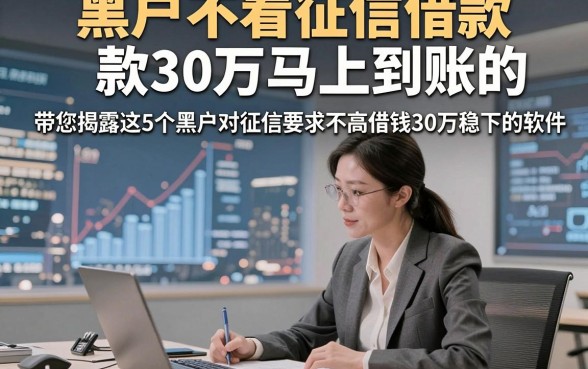 黑户不看征信借款30万马上到账的，带您揭露这5个黑户对征信要求不高借钱30万稳下的软件