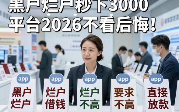 黑户烂户秒下3000平台2026不看后悔！陈列五个黑户烂户借钱对要求不高直接放款的app