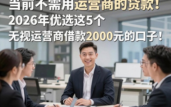 当前不需用运营商的贷款！2026年优选这5个无视运营商借款2000元秒下的口子