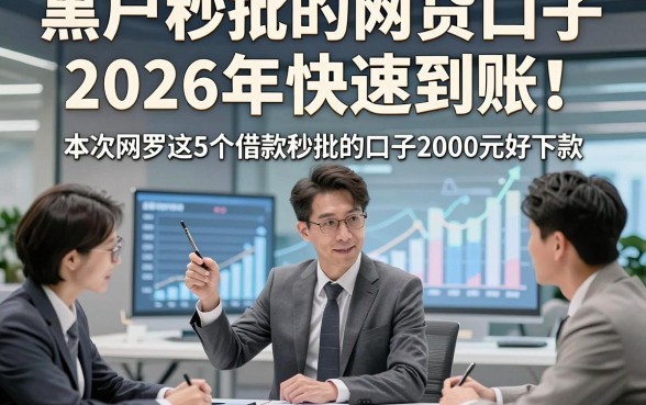 黑户秒批的网贷口子2026年快速到账！本次网罗这5个借款秒批的口子2000元好下款