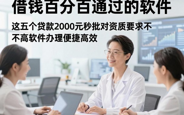 借钱百分百通过的软件，这五个贷款2000元秒批对资质要求不高软件办理便捷高效