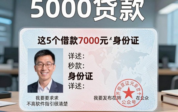 5000贷款身份证，详述​这5个借款7000元秒过身份证对要求不高软件指引很清楚