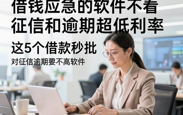借钱应急的软件不看征信和逾期超低利率，这5个借款秒批对征信逾期要求不高软件超适配