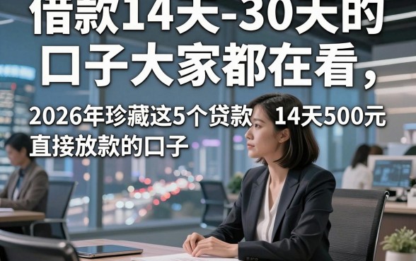 借款14天-30天的口子大家都在看，2026年珍藏这5个贷款14天500元直接放款的口子