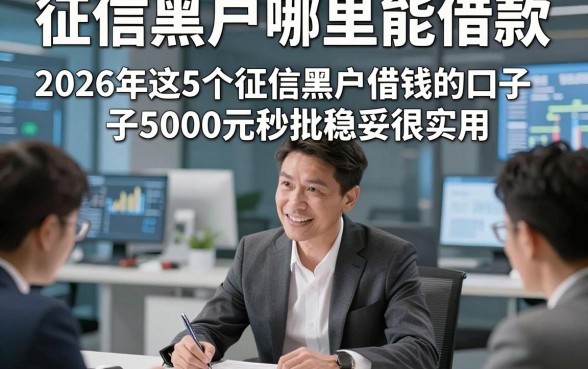 征信黑户哪里能借款，2026年这5个征信黑户借钱的口子5000元秒批稳妥很实用