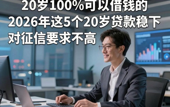 20岁100%可以借钱的，2026年这5个20岁贷款稳下 对征信要求不高 的app体验感在线