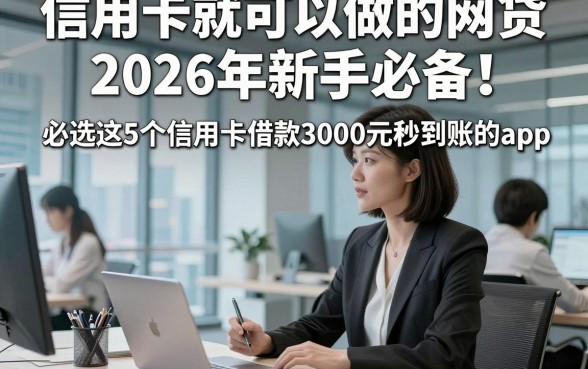 信用卡就可以做的网贷2026年新手必备！必选这5个信用卡借款3000元秒到账的app