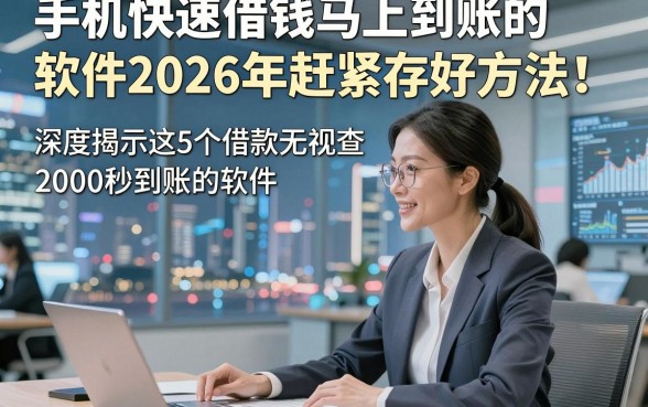 手机快速借钱马上到账的软件2026年赶紧存好方法！深度揭示这5个借款无视查2000秒到账的软件