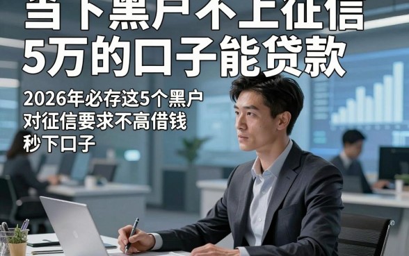 当下黑户不上征信5万的口子能贷款，2026年必存这5个黑户对征信要求不高借钱秒下口子