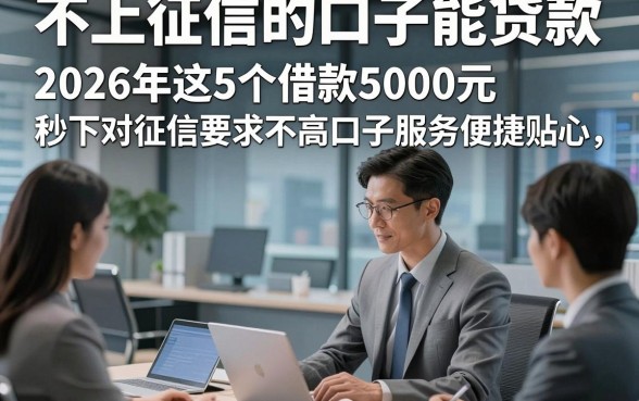 不上征信的口子能贷款，2026年这5个借款5000元秒下对征信要求不高口子服务便捷贴心