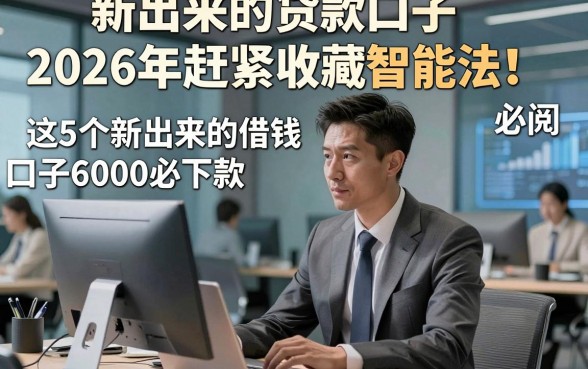 新出来的贷款口子2026年赶紧收藏智能法！必阅​这5个新出来的借钱口子6000必下款