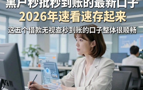 黑户秒批秒到账的最新口子2026年速看速存起来，这五个借款无视查秒到账的口子整体很顺畅
