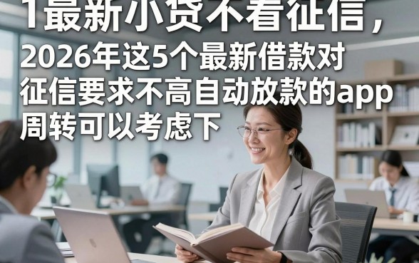 最新小贷不看征信，2026年这5个最新借款对征信要求不高自动放款的app周转可以考虑下