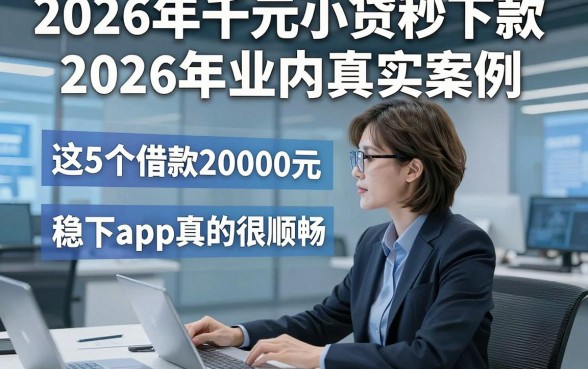 2026年千元小贷秒下款2026年业内真实案例，这5个借款20000元稳下app真的很顺畅