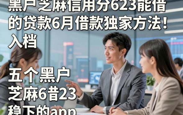 黑户芝麻信用分623能借的贷款6月借款独家方法！入档​五个黑户芝麻623借钱稳下的app