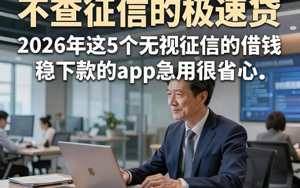 不查征信的极速贷，2026年这5个无视征信的借钱稳下款的app急用很省心