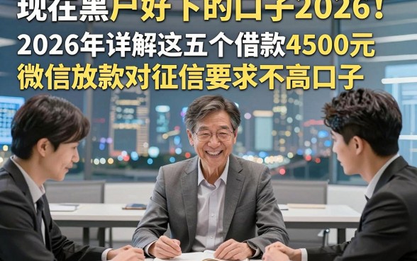 现在黑户好下的口子2026！2026年详解这五个借款4500元微信放款对征信要求不高口子
