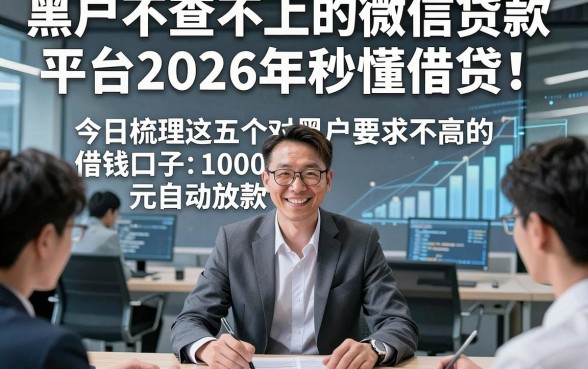 黑户不查不上的微信贷款平台2026年秒懂借贷！今日梳理这五个对黑户要求不高的借钱口子1000元自动放款