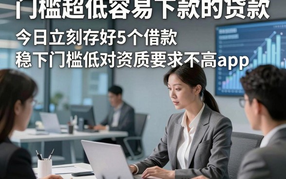 门槛超低容易下款的贷款，今日立刻存好5个借款稳下门槛低对资质要求不高app